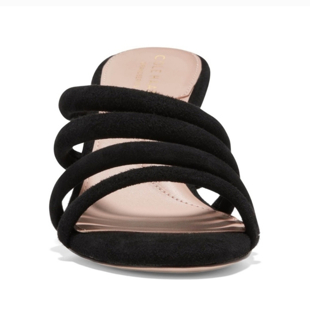 COLE HAAN Sexy Strappy Black Suede Comfort Heels NWT 7.5